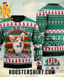 Dont Be A Normal Dog Dad Vintage Sunset Corgi Ugly Christmas Sweater
