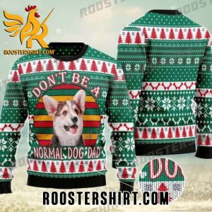 Dont Be A Normal Dog Dad Vintage Sunset Corgi Ugly Christmas Sweater