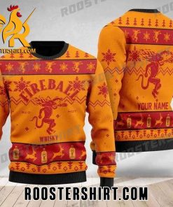 Fireball Ugly Christmas Sweater Custom Name On Back
