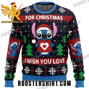 For Christmas I Wish You Love Stitch Christmas Sweater