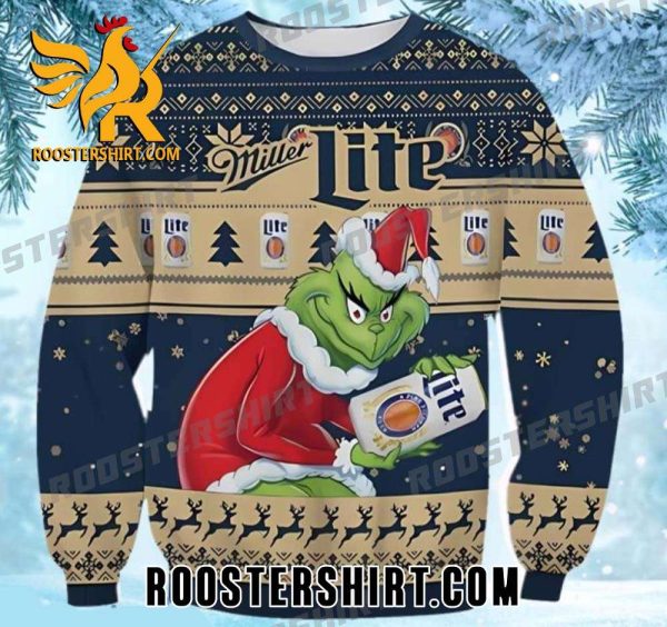 Grinch Cosplay Santa Claus Miller Lite Ugly Christmas Sweater