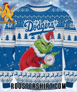 Grinch Steals Baseball Los Angeles Dodgers Ugly Christmas Sweater