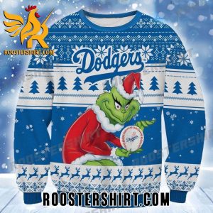 Grinch Steals Baseball Los Angeles Dodgers Ugly Christmas Sweater