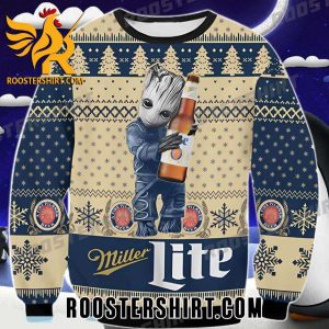 Happy Christmas Groot Hug Miller Lite Beer Ugly Sweater