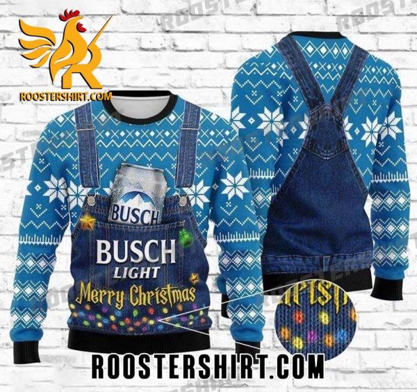 Happy Merry Christmas Busch Light Ugly Sweater With New Design