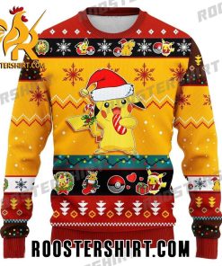 Happy Merry Christmas Pikachu Eat Candy Pokemon Ugly Sweater