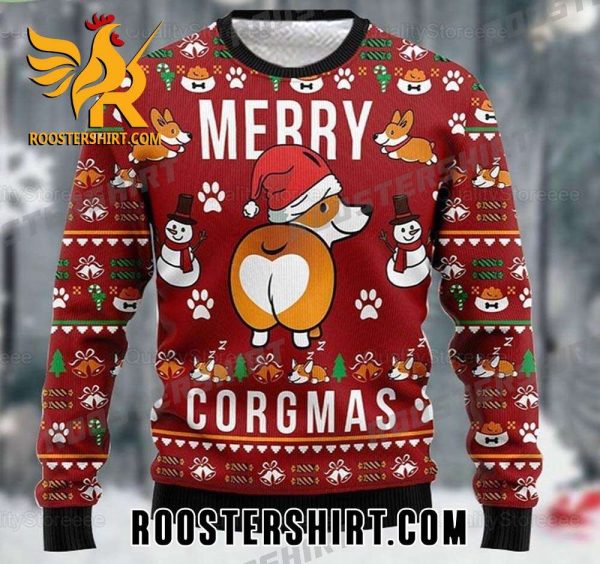 Happy Merry Corgmas Christmas Pattern Corgi Ugly Christmas Sweater
