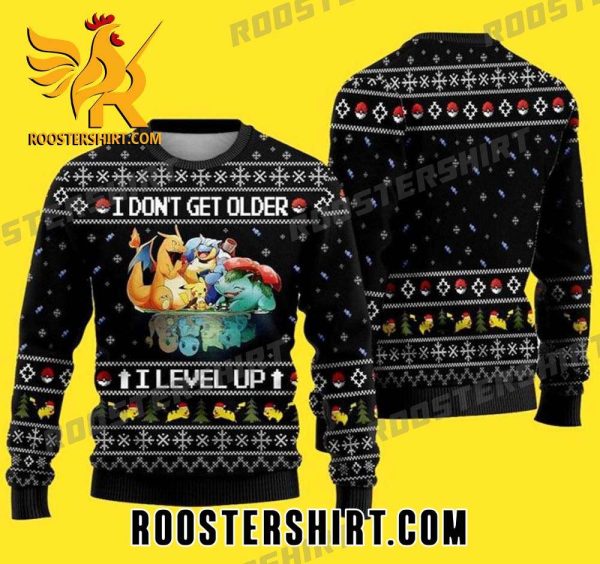 I Don’T Get Older I Level Up Pokemon Characters Ugly Christmas Sweater