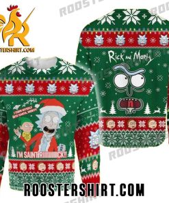 I Turned Myself Into Santa Morty Im Saint Riiiiick Rick And Morty Ugly Christmas Sweater