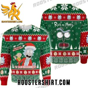 I Turned Myself Into Santa Morty Im Saint Riiiiick Rick And Morty Ugly Christmas Sweater