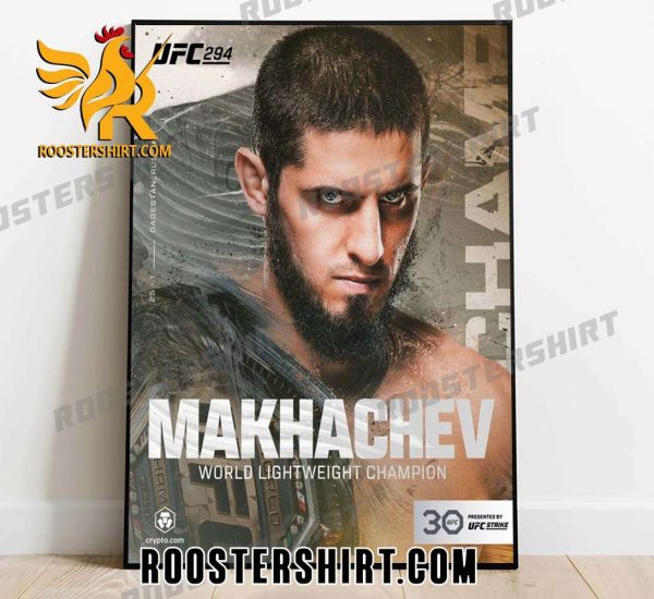 Islam Makhachev Champs 2023 World Lightweight Champion UFC 294 Poster Canvas