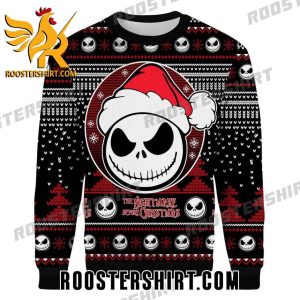 Jack Skellington Face Santa Hat Nightmare Before Christmas Ugly Sweater