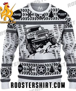 Jeep Car Model Ugly Sweater Black And White