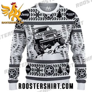 Jeep Car Model Ugly Sweater Black And White