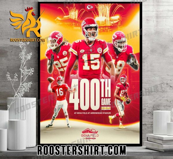 Kansas City Chiefs 400th Game At Geha Field At Arrowhead Stadium Poster Canvas