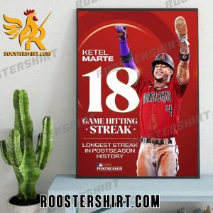 Ketel Marte 18 Game Hitting Streak Arizona Diamondbacks Poster Canvas