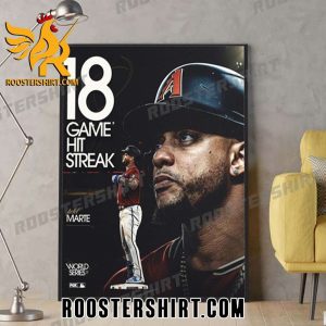 Ketel Marte has broken the MLB record with an 18-game hit streak in Postseason games Poster Canvas