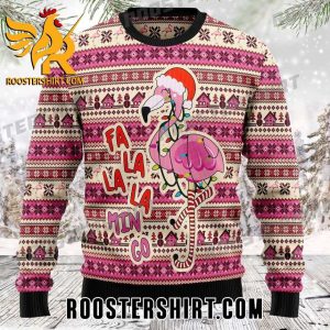 La La La Mingo Christmas lights Flamingo Ugly  Sweater