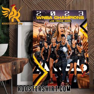 Las Vegas Aces Team And Becky Hammon Coach 2023 WNBA Champs Back To Back Championship Poster Canvas