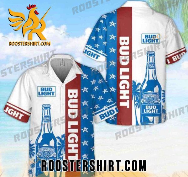 Limited Edition Bud Light Hawaiian Shirt Stars And Beer Can Gift For Beer Drinkers