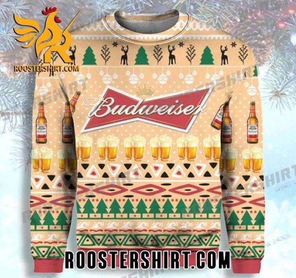 Limited Edition Budweiser Beer Bottl Ugly Christmas Sweater