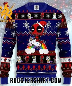 Limited Edition Deadpool Unicorn Blue Ugly Christmas Sweater