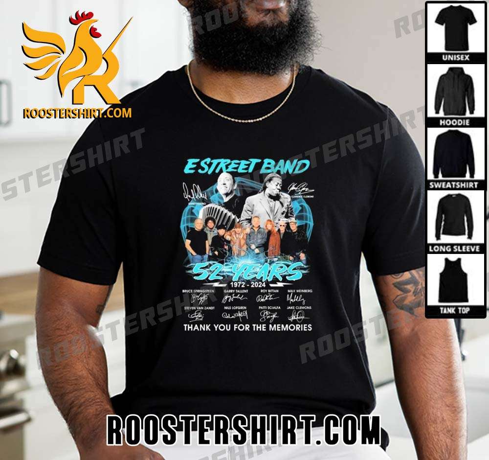 Limited Edition E Street Band 52 Years 1972-2024 Signatures Unisex T-Shirt
