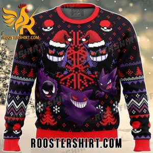 Limited Edition Ghosts Gengar Ghastly Pokemon Ugly Christmas Sweater For Mens And Womens