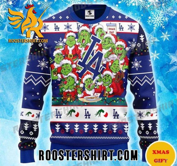 Limited Edition Los Angeles Dodgers 12 Grinch Xmas Day Christmas Ugly Sweater