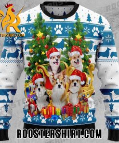 Limited Edition Pembroke Welsh Corgi Greeting Christmas Tree Ugly Christmas Sweater