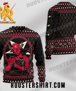 Limited Edition Satanic Black Cat And Satan Ugly Christmas Sweater