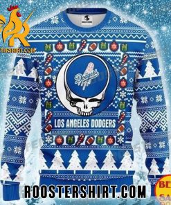 Los Angeles Dodgers Ugly Christmas Sweater With Skull Style