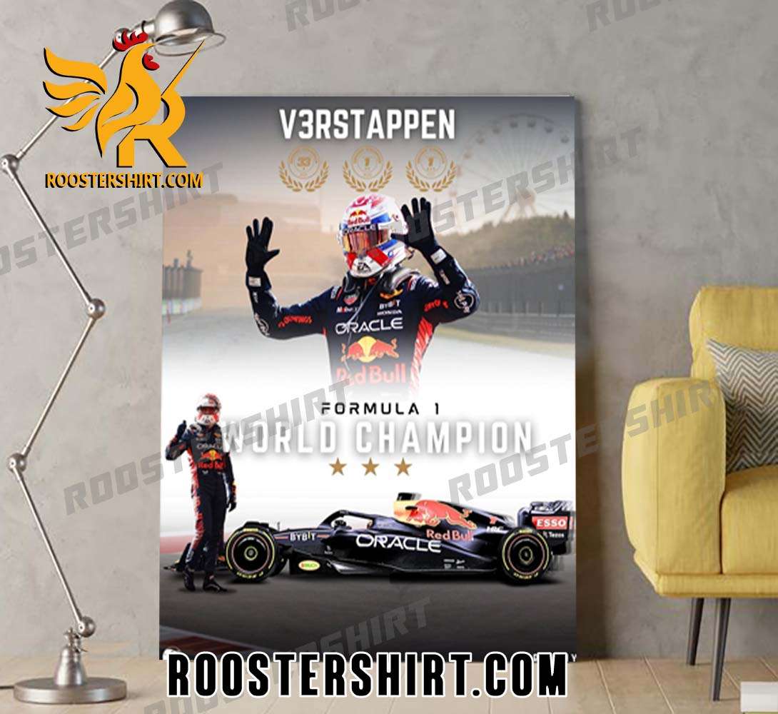 Max Verstappen for the third time in a row, is crowned F1 World Champion Poster Canvas