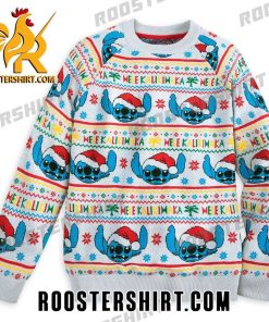 Mele Kalikimaka Stitch Face Pattern Ugly Christmas Sweater