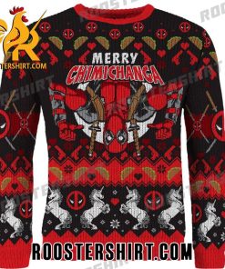 Merry Chimichanga Deadpool Ugly Christmas Sweater With Black Red Color