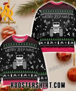 Merry Jeep Mas Car Jeep Pattern Ugly Christmas Sweater