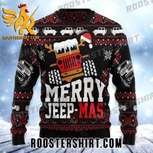 Merry Jeep Mas New Design Jeep Ugly Christmas Sweater