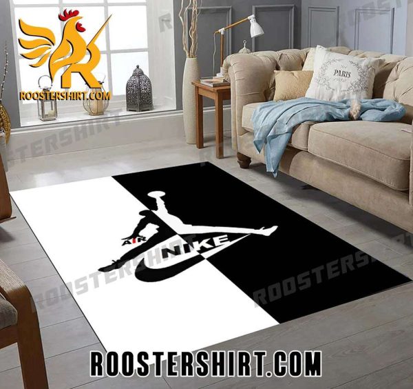Michael Jordan Logo Air Nike Rug Home Decor Black And White