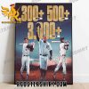Miguel Cabrera With Willie Mays and Hank Aaron Career Stat Poster Canvas