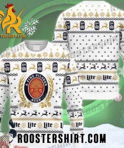 Miller Lite Beer Logo Christmas Pattern Ugly Sweater