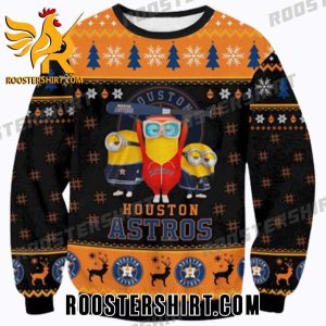 Minion Cosplay Houston Astros Player Ugly Christmas Sweater Gift For MLB Fans