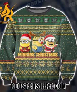 Minions Christmas Cosplay Santa Claus And Reindeer Ugly Sweater