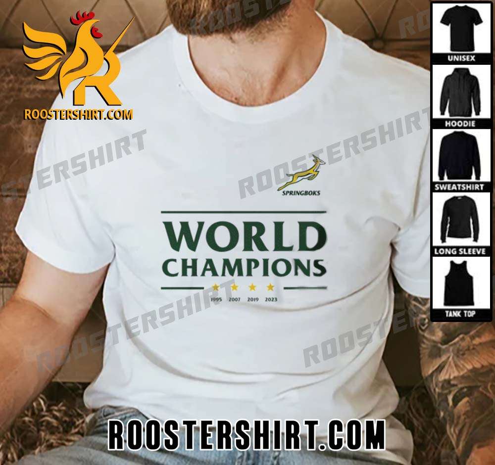 Official South Africa Springboks Rugby World Cup 2023 Champion Unisex T-Shirt White