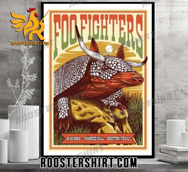 Quality Foo Fighters Music Hall Houston Texas Let’s Rock Poster Canvas