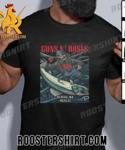 Quality Guns N Roses American Tour 2023 Climate Pledge Arena Seattle WA Full Show Combine Skeleton Versus Kraken T-Shirt