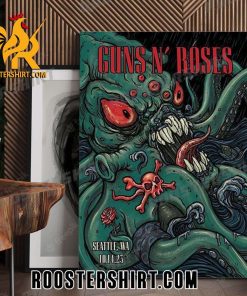 Quality Guns N Roses Seattle Event Show October 14 2023 The Kraken Poster Canvas