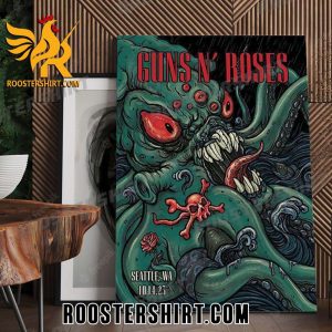 Quality Guns N Roses Seattle Event Show October 14 2023 The Kraken Poster Canvas