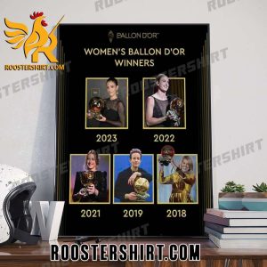 Quality Here Are All The Women’s Ballon d’Or Winners 2018 to 2023 Poster Canvas
