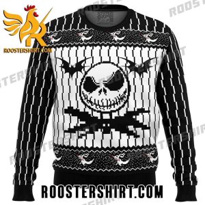 Quality Jack Skellington The Nightmare Before Christmas Ugly Christmas Sweater With Black White Color