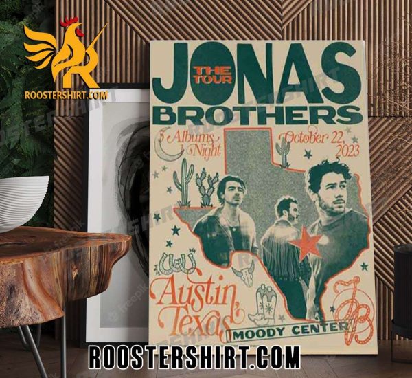 Quality Jonas Brothers Austin Texas Moody Center The Tour Poster Canvas